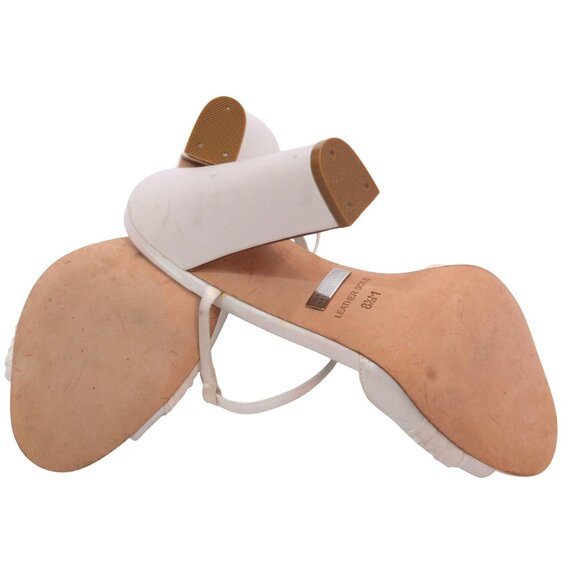 Badgley Mischka Ivory Satin High Heel Sandals With Rhinestone Detail  Size 8.5 - Picture 6 of 6